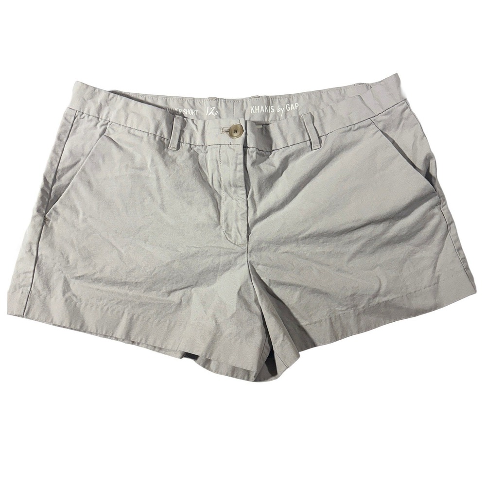 Gap Women's Khaki Chino Shorts Size 12 R Cotton Casual Summer Shorts Mid Rise